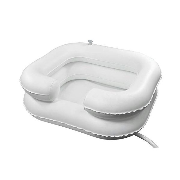 Gelentea Lavabo de shampooing portable gonflable en PVC, système de douche de chevet pour lit de personnes âgées, handicapés,