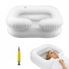 Gobesty Bac a Shampoing Gonflable, Lavabo Portable avec Tube de Vidange et Gonfleur, Bac pour Laver les Cheveux, Bassin de Sh