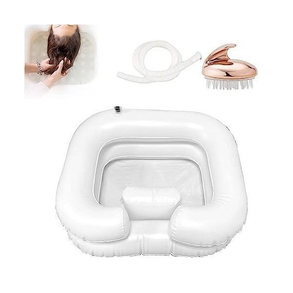 Bassin de shampooing gonflable portable – Parfait pour les personnes alitées, handicapées et âgées, bassin profond pour la ma