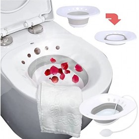 Yoni Bain de siège pour hémorroïdes de toilette post-partum, bain de  trempage périnéal au-dessus du siège de toilette, lavabo pliable avec  chasse