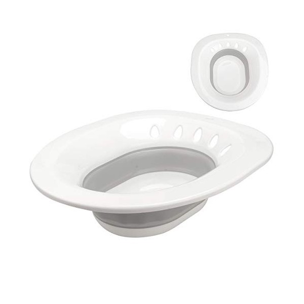 Tovee Bains de Si¨¨ge pour Toilettes, Bidet sur Toilette Pliable Bassin de Bain pour traitement des h¨¦morro?des, soins post-