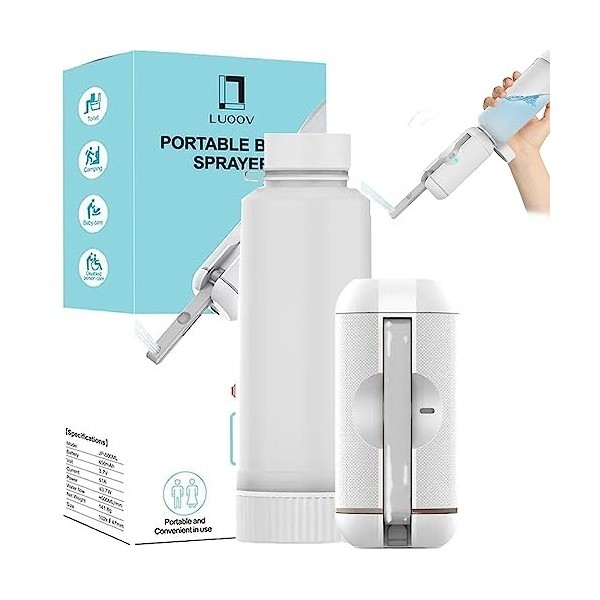 Bidet portable - 1 l - Avec lumière - Bidet de voyage - Pour toilettes et extérieur - Bouteille pulvérisateur - Bouteille pér