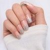 Sethexy Brillant Longue Faux ongle Ballerine Noir Briller Faux ongles Cercueil Flamme Salon Bouts dongles Couverture Acryliq