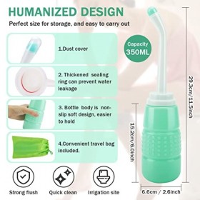Bestcool 2pcs Bidet Portable, 2 Buse Bidet à Main pour Voyage 14 cm Tuyau Flacon Pulvérisateur Périnéal avec Sac de Rangement