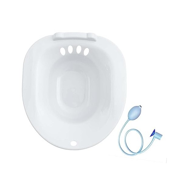 Oshhni Siège de Toilette pour Femmes âgées Bassin de Bain de siège Bidet Portable Bain de Hanche Baignoire Assise Robuste pou