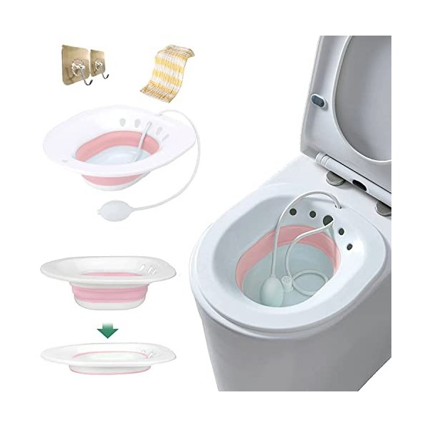 Bidet pliable, maternité, soins postnatals, pour toilettes universelles, avec 2 crochets et 1 serviette