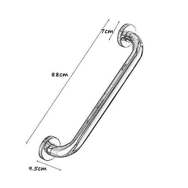 Générique Poignées Douche, rampes dappui, Barres dappui Sus, rampes polies pour Personnes âgées/handicapées, Aide au Mainti