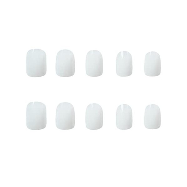 Daterkey Lot de 24 faux ongles carrés courts dégradés blancs brillants pour femmes et filles