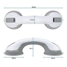 Fousenuk Poignée Ventouse, Douche, 2 Barre de Maintien Douche, Salle de Bain Baie Vitrée Barre DAppui WC, Baignoire Sécurité