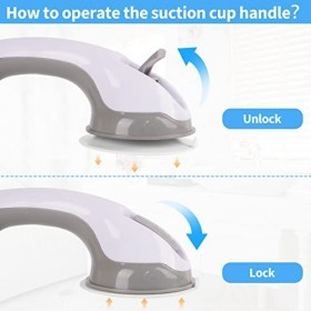 2 PCS Ventouse de Poignée Douche, Poignée Baignoire de Sécurité - Sans Perçage - Poignée de Baignoire Murale, Barres dappui 