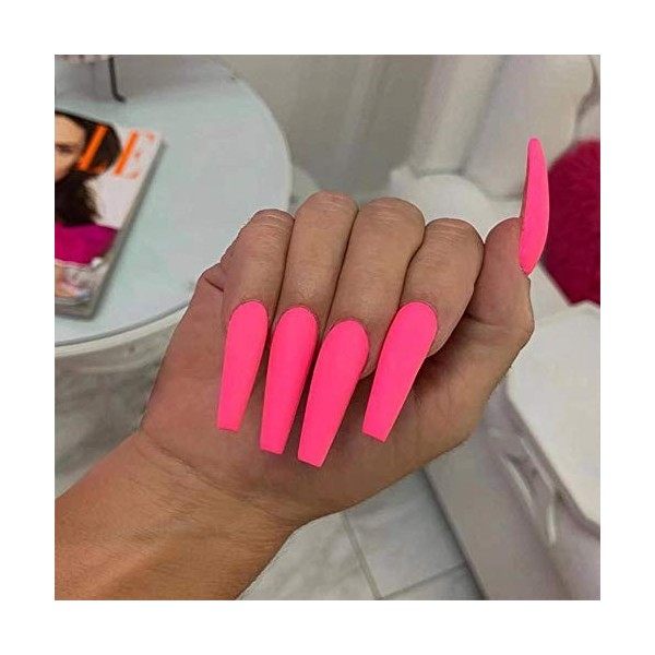 Uposao Cercueil Faux Ongles Longs Ballerine Acrylique Presse sur Les Ongles Faux Ongles élégants 24pcs pour Les Femmes Et Les