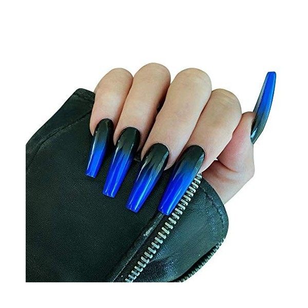 Uposao Cercueil Faux Ongles Longs Ballerine Acrylique Presse sur Les Ongles Faux Ongles élégants 24pcs pour Les Femmes Et Les