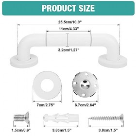 2 Pièces Barre dAppui Antidérapant Poignée de Barre dappui Déquilibre 30 cm SéCurité Barre dappui Salle de Bain avec Cerc