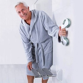 JOLIGAEA 2 PCS Ventouse de Poignée Douche, Poignées de Douche Sans Perçage, Poignée de Sécurité Portable, Barres dappui de S