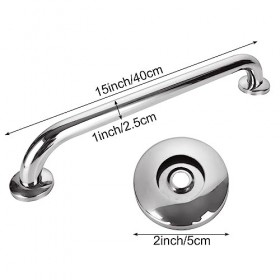 STARVAST Lot de 2 Barre dappui Inox 40 CM/15.7 Pouce, Ø25MM Poignée de Baignoire Antidérapante pour Salle de Bain, Baignoire