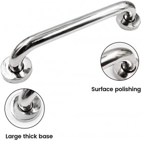 2pcs Barre d’appui de Salle de Bain Barres de Sécurité Murale pour Douche Poignée de Baignoire Porte-serviettes en Acier Inox