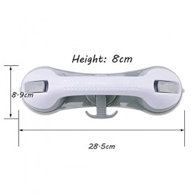 Zasvec Poignée de Douche avec 3 Ventouse Barres dappui de Salle de Bain Barre dappui WC Poignée Baignoire de Scécurité Barr