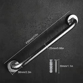 MYLERCT Barre Dappui Douche, 304 Acier Inoxydable Poignee de Douche, Barre de Maintien Douche, pour Personnes Âgées, Enfants