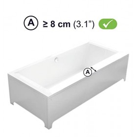 PEPE - Barre dAppui Baignoire Senior Baignoires à Bord Lisse ≥8 cm , Poignée Baignoire de Sécurité Blanche, Barre Baignoire