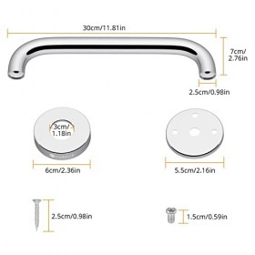 Neoteck 2pcs 30 cm Barre d’Appui Douche Poignée de Baignoire en Acier InoxydableBarres Porte-Serviettes Poignée de Douche Bar
