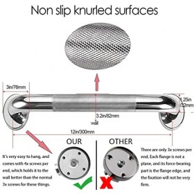 Abimars Barre dappui WC en Acier Inoxydable 304, 30 cm Poignée de Baignoire Barre de Douche avec Grip Antidérapant, Utilisé 