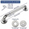 GOYADA Lot de 4 Barre dappui de Douche, Barres dappui de Salle de Bain 30 CM, Poignée Baignoire de Sécurité en Acier Inoxyd