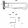 Do-Electr Barre dappui WC Blanc 60 cm Barre d’Appui en Acier INOX de Salle de Bain Pliable avec 6 Cercles Lumineux Poignée d