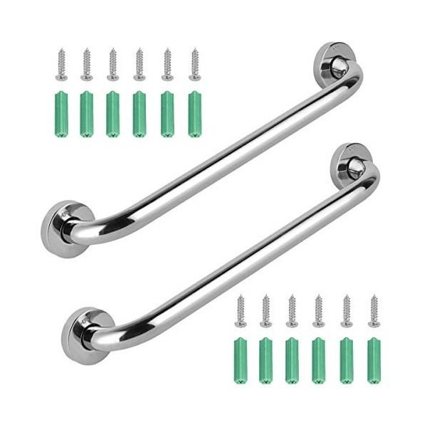 2 Pcs Acier Inoxydable Barre Dappui de Bain,Barre DAppui En Inox Murale Robuste Poignée,Barre DAppui INOX Poignée, Sécurit