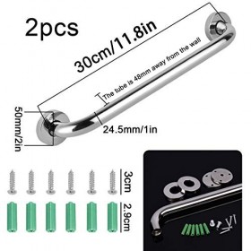 2 Pcs Acier Inoxydable Barre Dappui de Bain,Barre DAppui En Inox Murale Robuste Poignée,Barre DAppui INOX Poignée, Sécurit