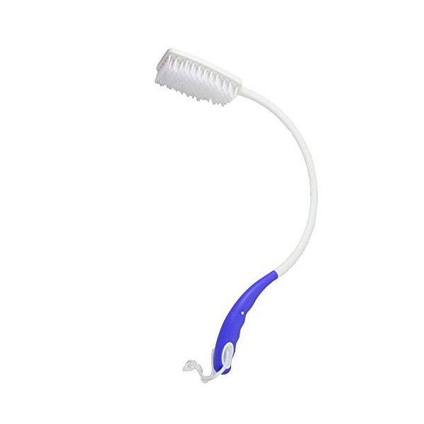 Brosse courbe | Blanc et bleu | Plastique | Mobiclinic