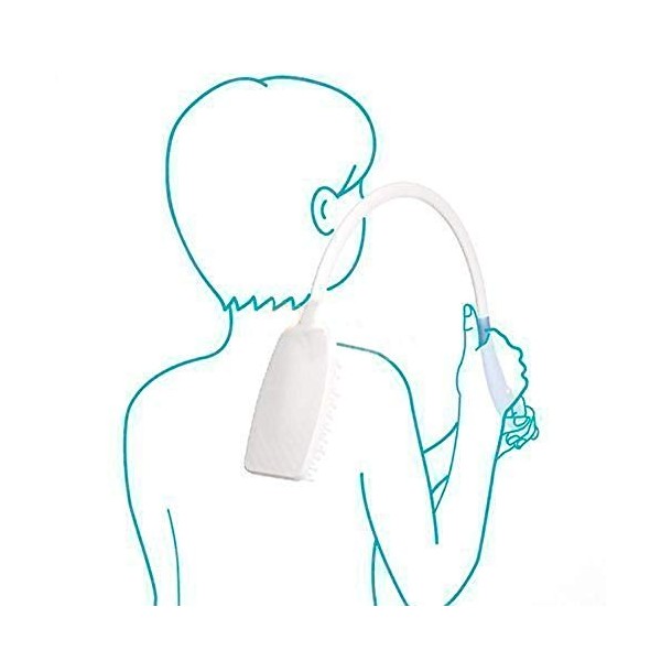 Brosse courbe | Blanc et bleu | Plastique | Mobiclinic