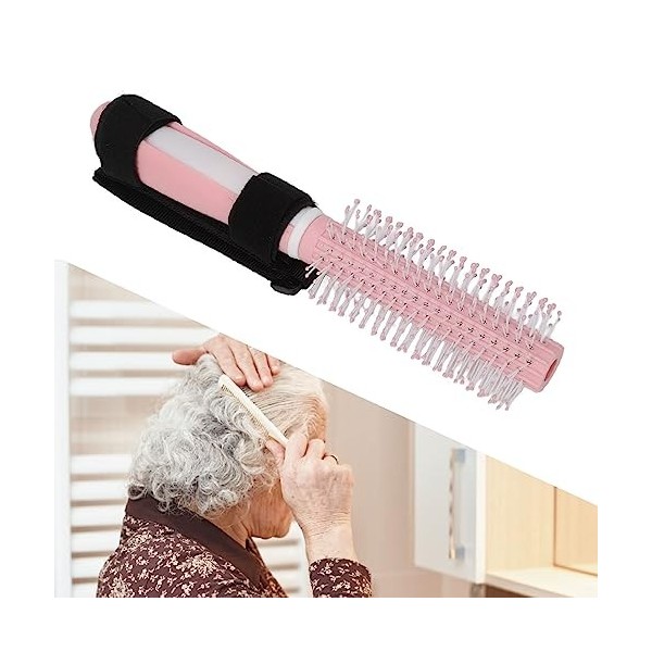 Peigne Auxiliaire pour Handicapés, Facile à Utiliser, Peigne à Poignée en Plastique Portable Détachable, Brosse à Cheveux pou