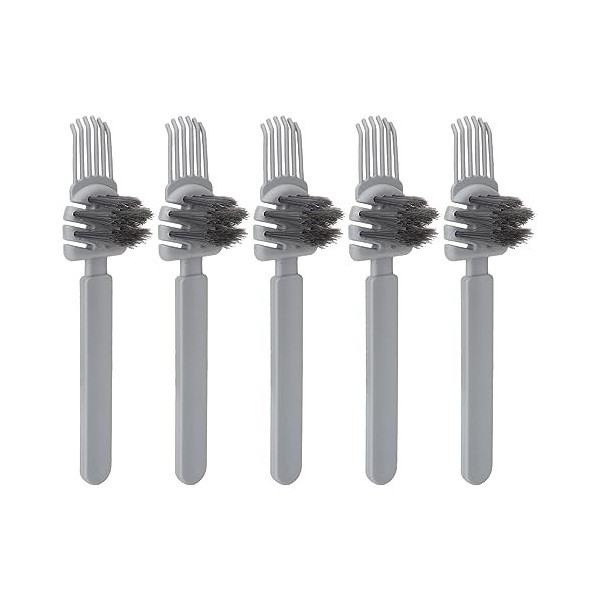 Nettoyeur de Brosse à Cheveux, Brosse de Nettoyage de Peigne à Poignée Ergonomique, Poils Denses 5 Pièces pour la Maison Gri