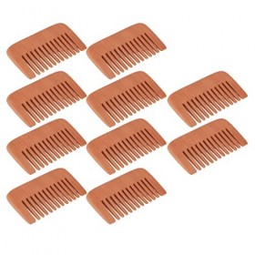 Jauarta 10 Pièces Peigne à Barbe en Bois Prévenir lélectricité Statique Prévenir les Dents Larges Soulager le Stress Peigne 