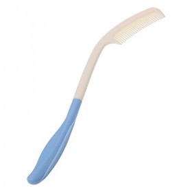 FRCOLOR Peigne à poignée incurvée Masseurs Équipement adaptatif Peigne en plastique Peigne pour handicapés à long manche Peig