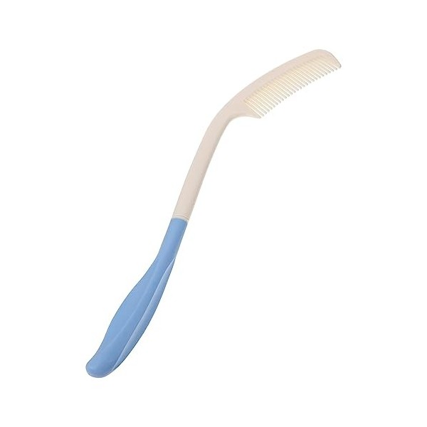 FRCOLOR Peigne à poignée incurvée Masseurs Équipement adaptatif Peigne en plastique Peigne pour handicapés à long manche Peig