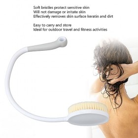 Brosse de Douche Arrière, PP Sûr Confortable en Forme de U Pliable Facile à Utiliser Longue Brosse de Bain Incurvée pour les 