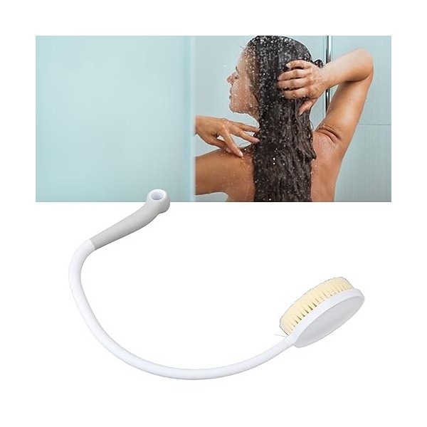 Brosse de Bain à Dos incurvé Long, Parfaite pour les Femmes âgées, Handicapées et Enceintes, Poils Doux pour Exfolier, Pratiq