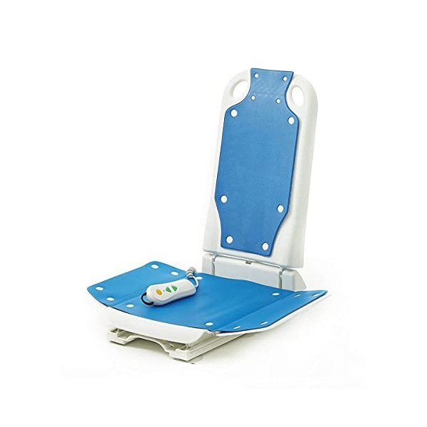 Helsevesen Chaise de bain avec dossier inclinable pour personnes âgées - Ventouses antidérapantes - Fonctionne avec piles - T