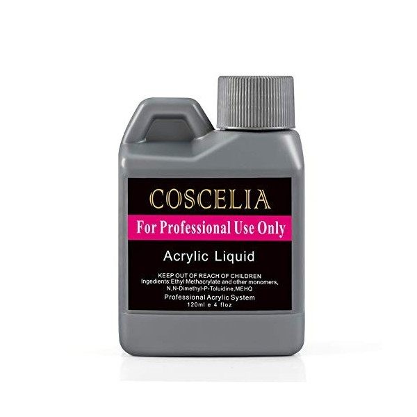 COSCELIA 1 flacons Liquide Acrylique 120ml pour ongles acrylique Liquide Acrylique professionnel