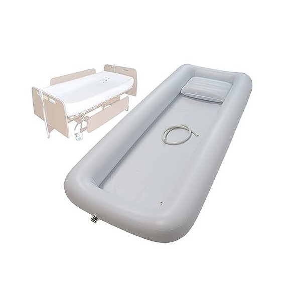 SZIPJAMP Ensemble Piscine Médicale Gonflable Douche Baignoire Pliable Chevet Le Bassin Indépendant Bain PVC doreiller dair 