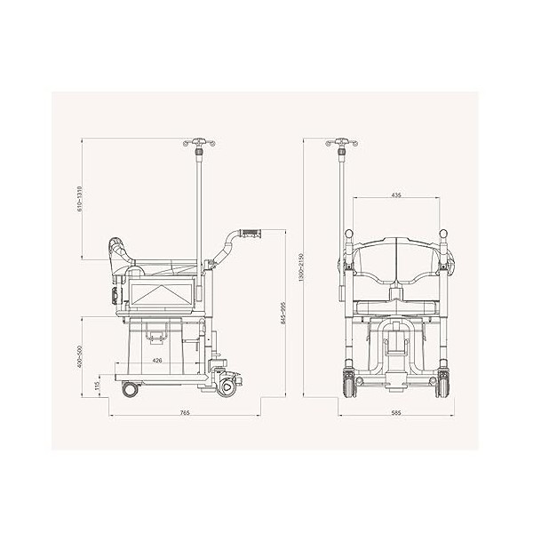 TISTIK Fauteuil élévateur hydraulique pour la Maison avec siège divisé à 180° et Pot, Poteau IV pour Personnes âgées handicap