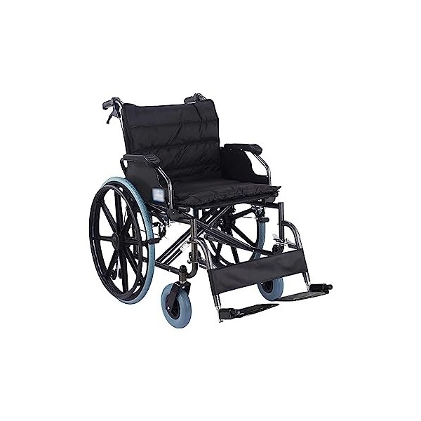 Fauteuil Roulant Pliant Autopropulsé, Fauteuil Roulant Robuste en Acier/Nylon avec Repose-Bras/Pied Relevable pour Personnes 