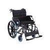 Fauteuil Roulant Pliant Autopropulsé, Fauteuil Roulant Robuste en Acier/Nylon avec Repose-Bras/Pied Relevable pour Personnes 