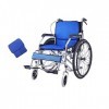 Fauteuil Roulant Pliable en Aluminium Léger, Autopropulsé Manuel avec Freins à Main, Chaise de Transport Portable pour Person