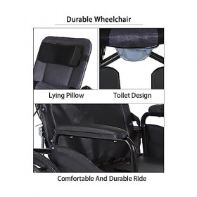 Fauteuil Roulant Autopropulsé Léger 180° Fauteuil Roulant Inclinable Complet Équipement de Réadaptation Fauteuil Roulant Comm