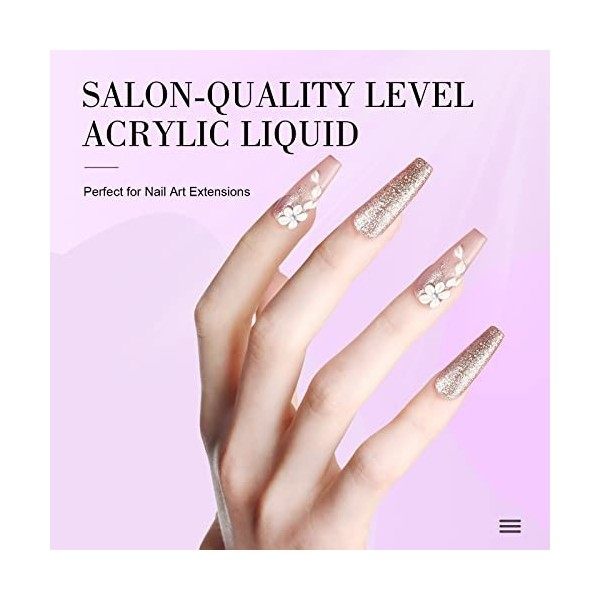 Saviland Liquide Acrylique Ongles, 500ml Grande Capacité Liquide de Poudre Acrylique, Poudre Acrylique Liquide pour lExtensi