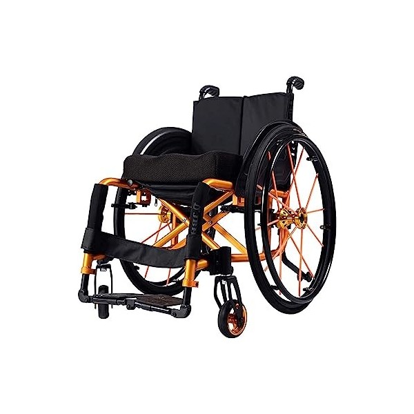 LSHTAR Fauteuil Roulant Manuel autopropulsé, Fauteuil Roulant Pliant à Cadre en Aluminium avec Repose-Jambes pivotant pour Le