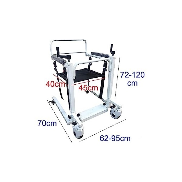 LSHTAR Chaise dinfirmière multifonctionnelle, Largeur et Hauteur réglables, Fauteuil Roulant élévateur Patient avec siège re