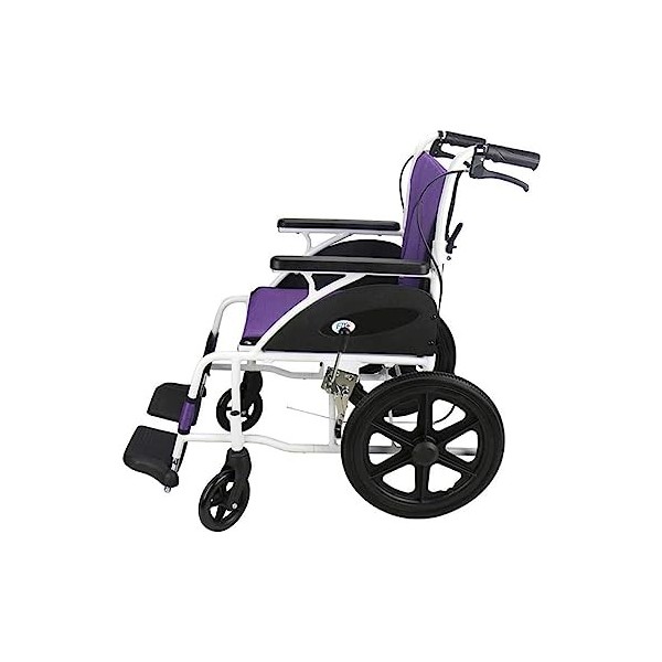 LSHTAR Fauteuils Roulants Fauteuil Roulant Pliant en Aluminium Léger avec Freins À Main, Chaise De Transport Propulsée par Un